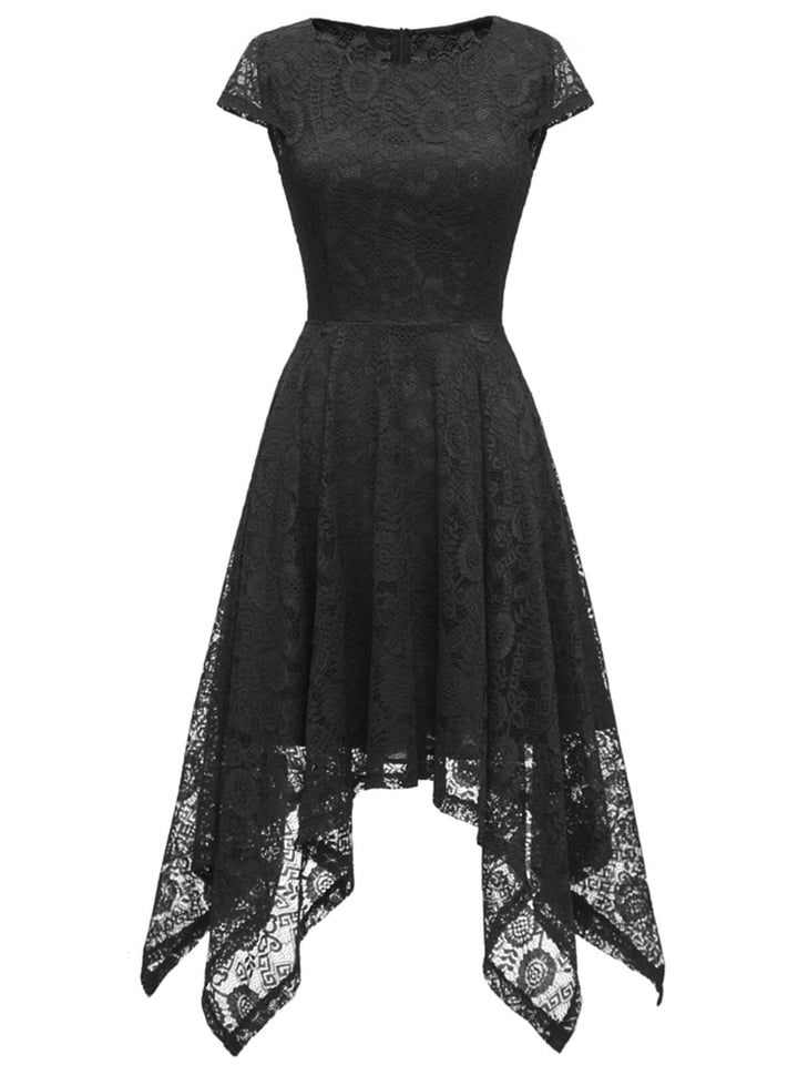 1940s Solid Irregular Hem Dress: where 1940s romance meets her modern spirit