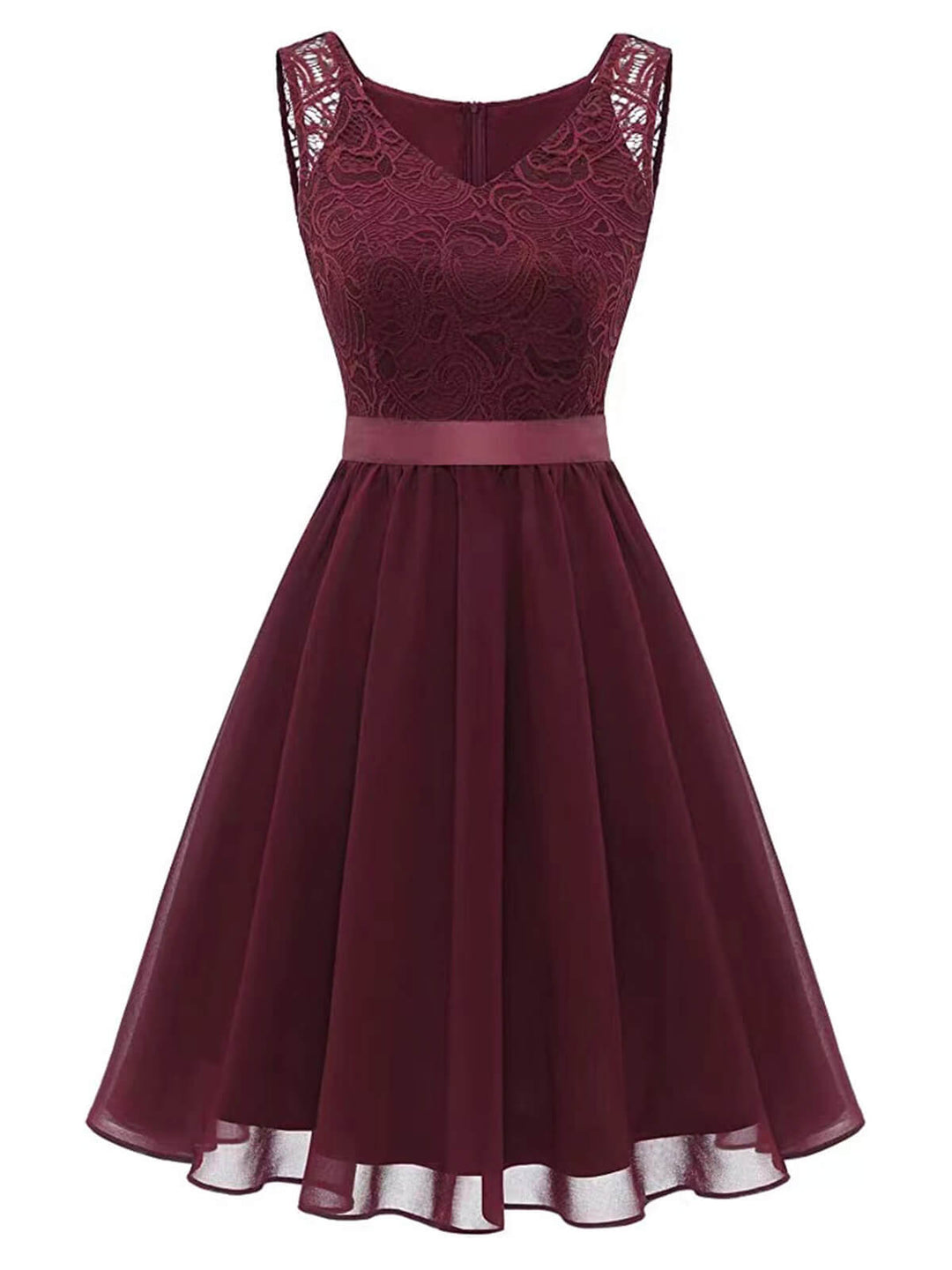 1940s Solid Lace Chiffon Patchwork Dress, vintage dress, retro fashion, lace detail - perfect for women who love vintage and retro fashion