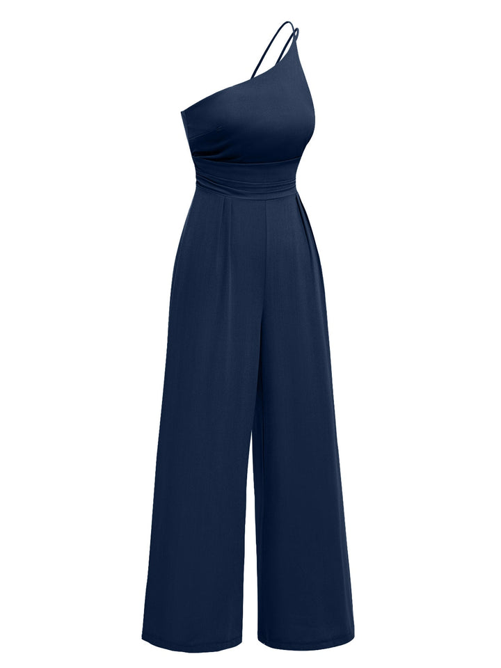 1940s Solid OneShoulder Suspender Loose | 1940s | vintage romper, retro jumpsuit
