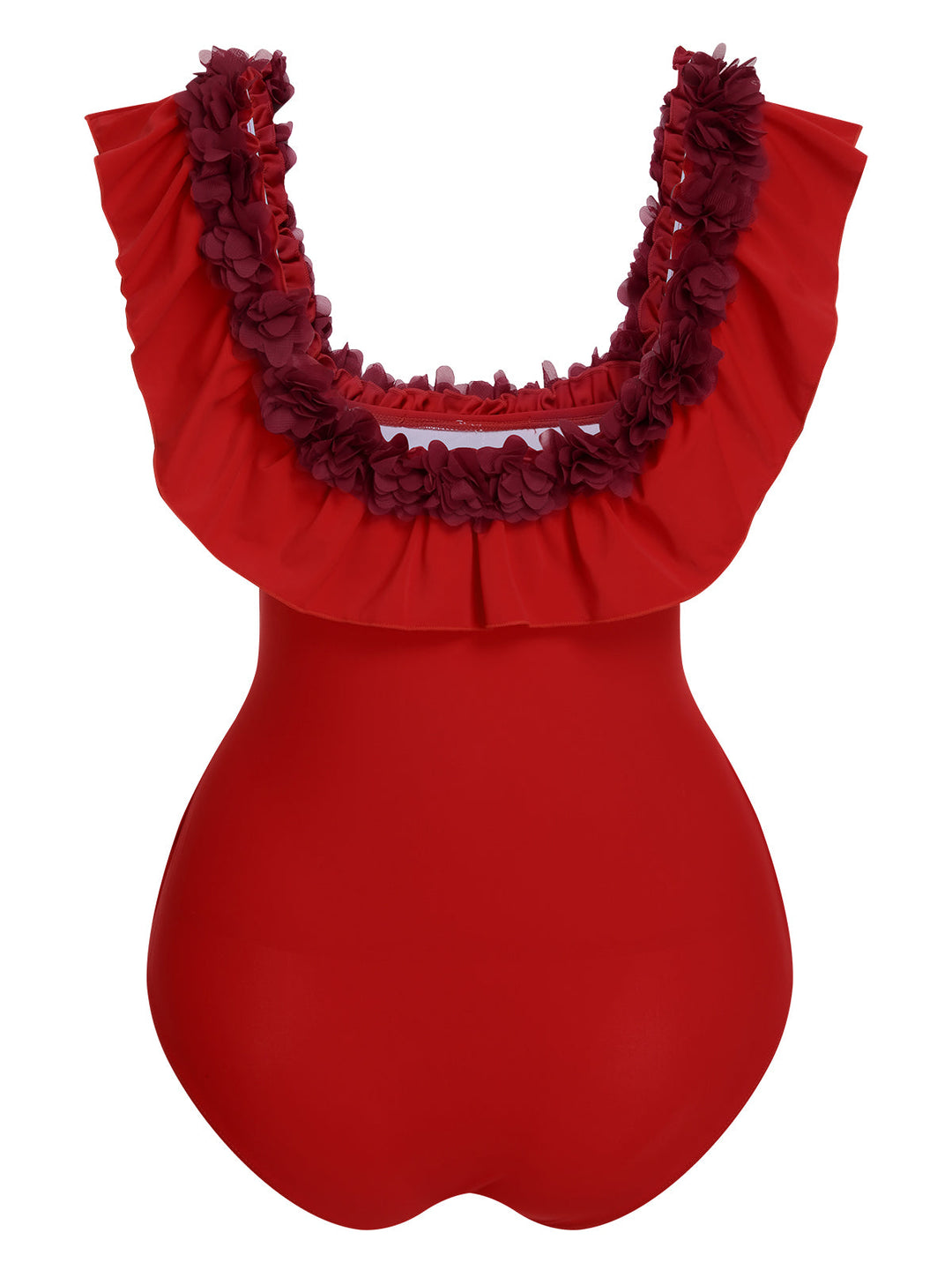1940s Solid Petal Patchwork One Shoulder Swimsuit — because 1940s glamour never goes out of style