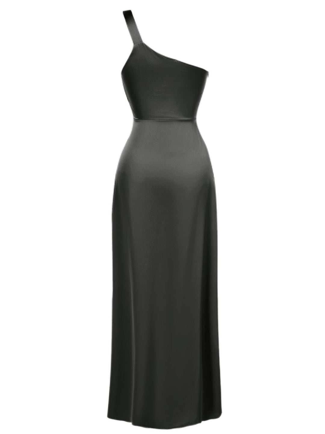 1940s Solid Satin One-Shoulder Dress - vintage dress, retro fashion