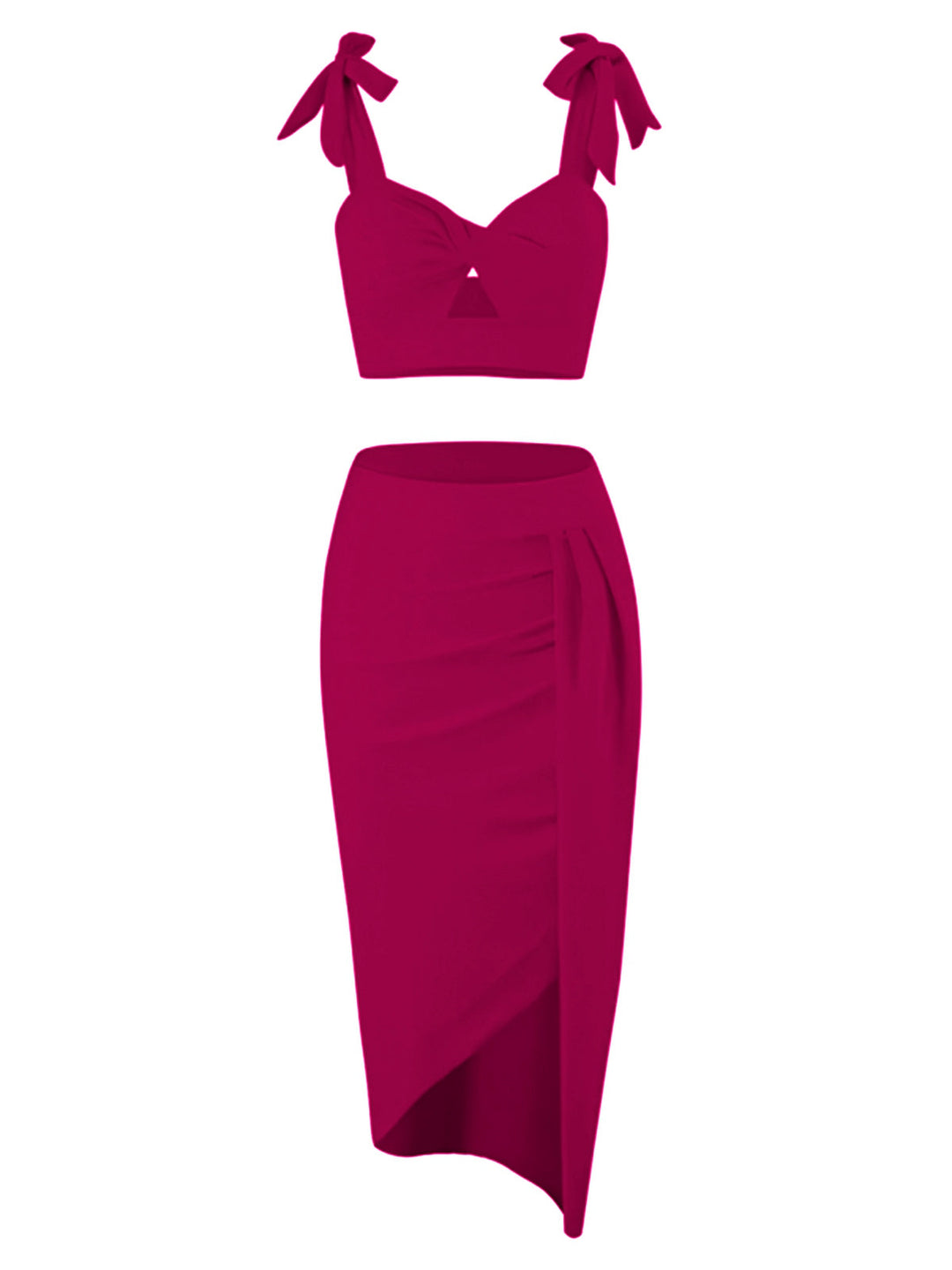 1940s Solid Shoulder Tie Hollow Swimsuit &amp; Cove-Up: 1940s Riviera elegance, reimagined for her
