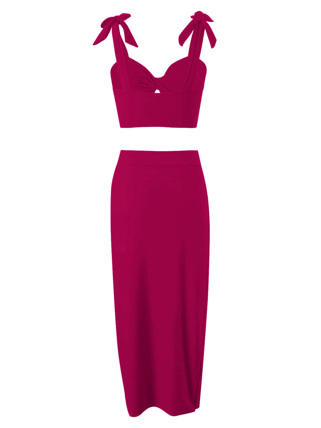 This 1940s Solid Shoulder Tie Hollow Swimsuit &amp; Cove-Up carries 1940s vacation dreams in every stitch