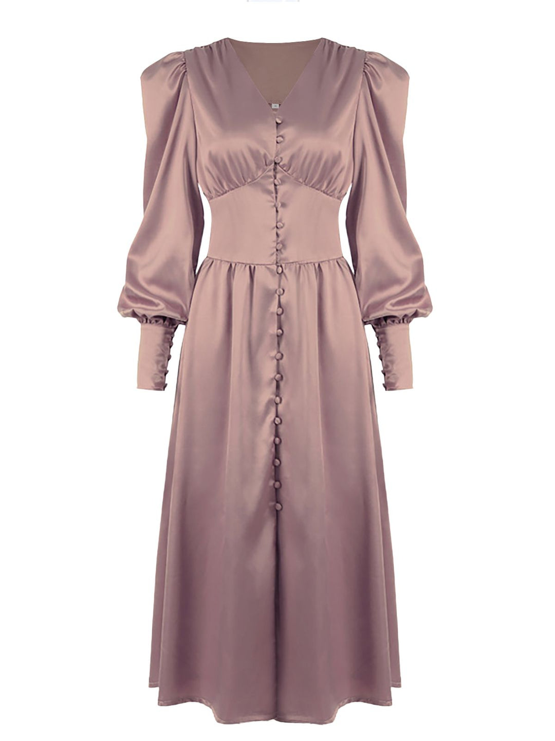 1940s Solid Silk Buttoned Tea | 1940s | vintage dress, retro fashion