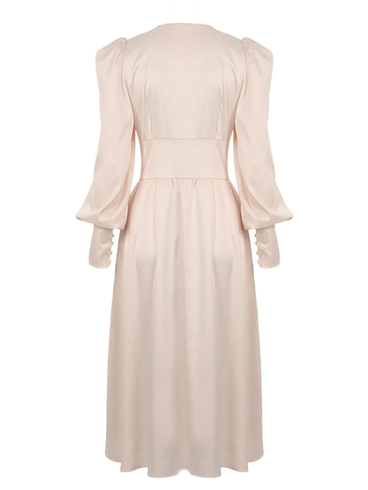 1940s Solid Silk Buttoned Tea | 1940s | vintage dress, retro fashion