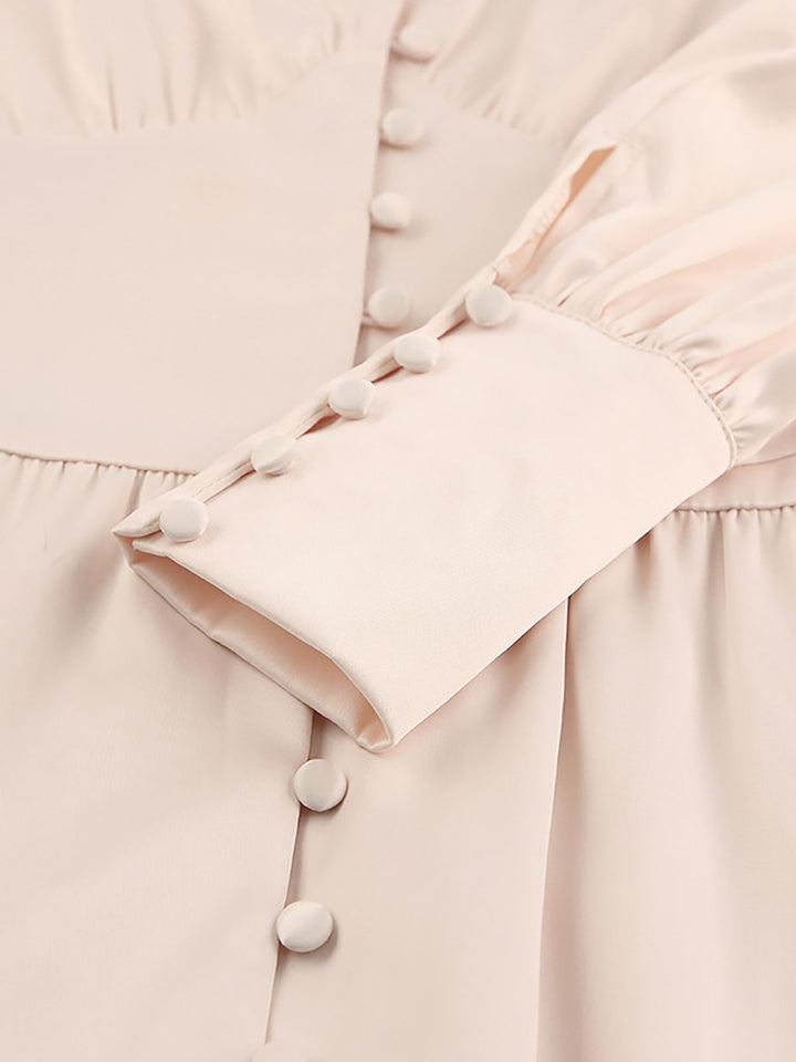 1940s Solid Silk Buttoned Tea | 1940s | vintage dress, retro fashion