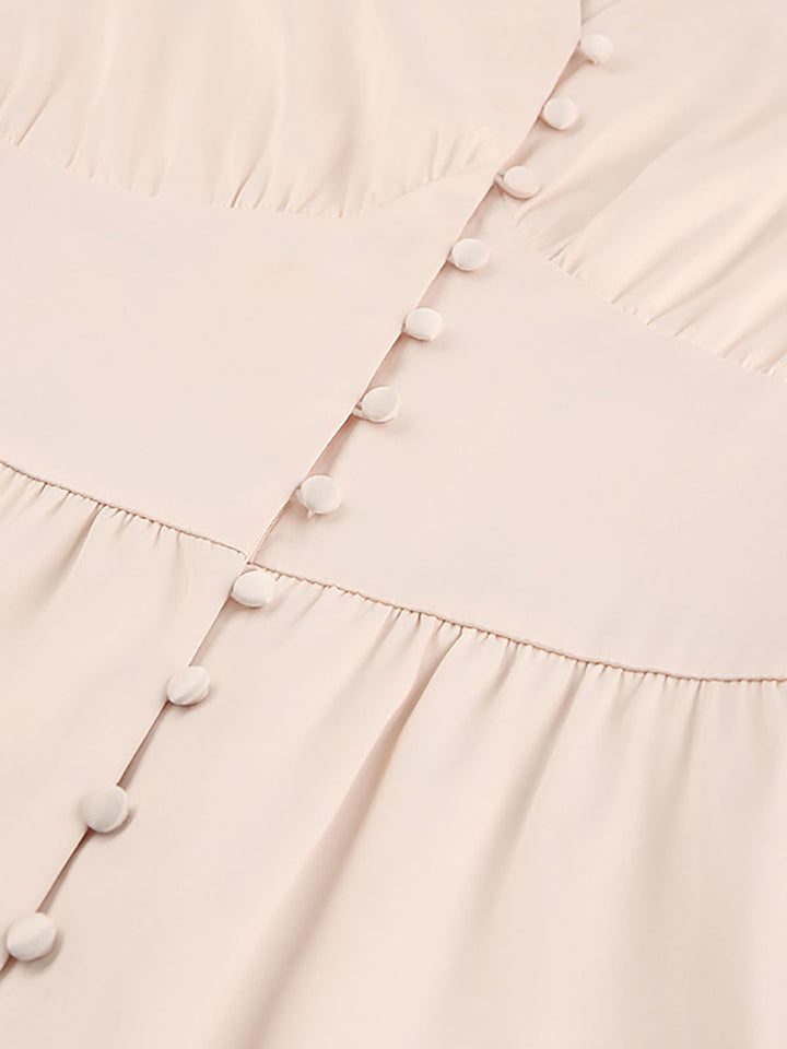 1940s Solid Silk Buttoned Tea | 1940s | vintage dress, retro fashion