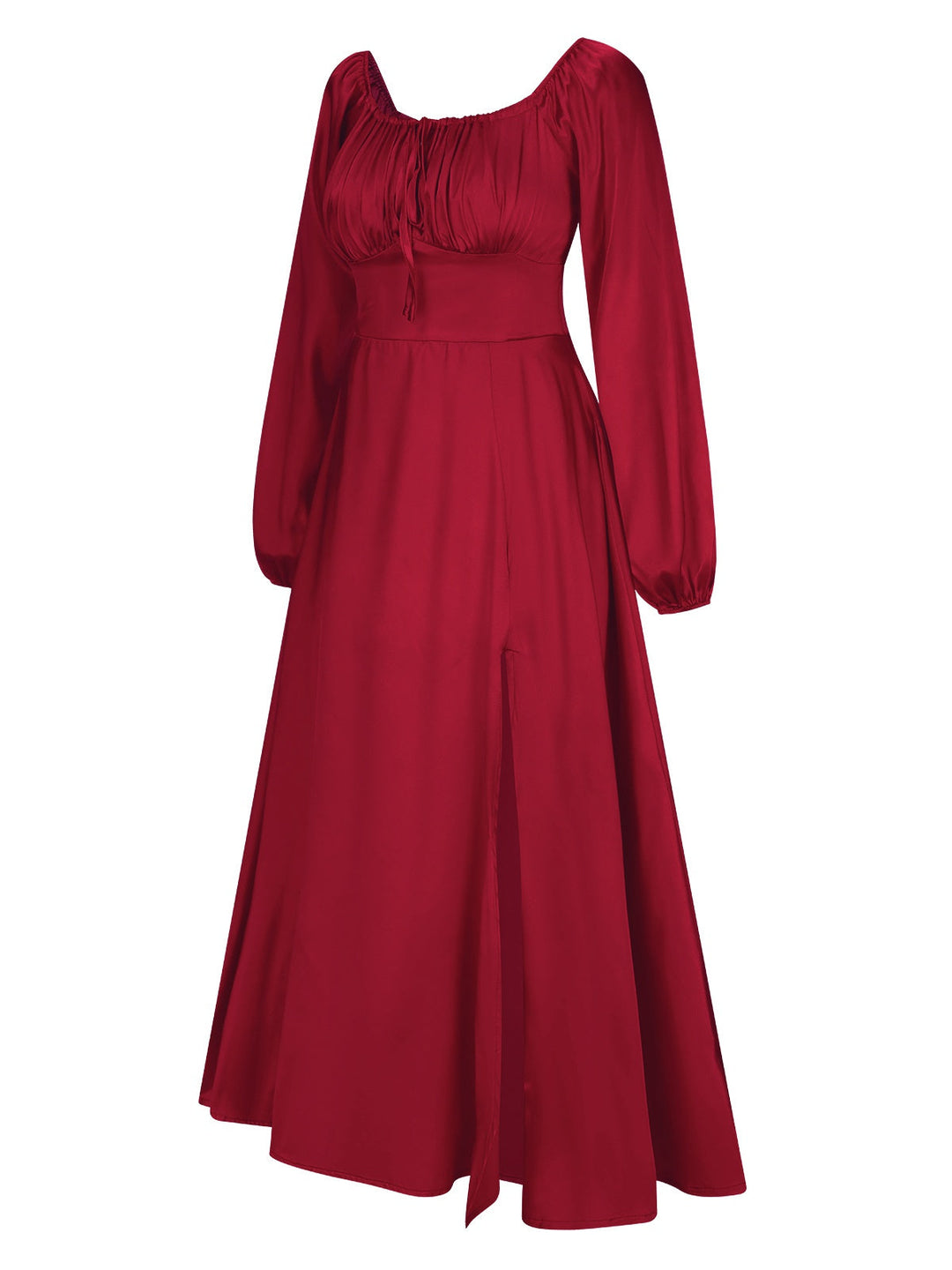1940s Solid Square Neck Pleated Dress, vintage dress, retro fashion - perfect for women who love vintage and retro fashion