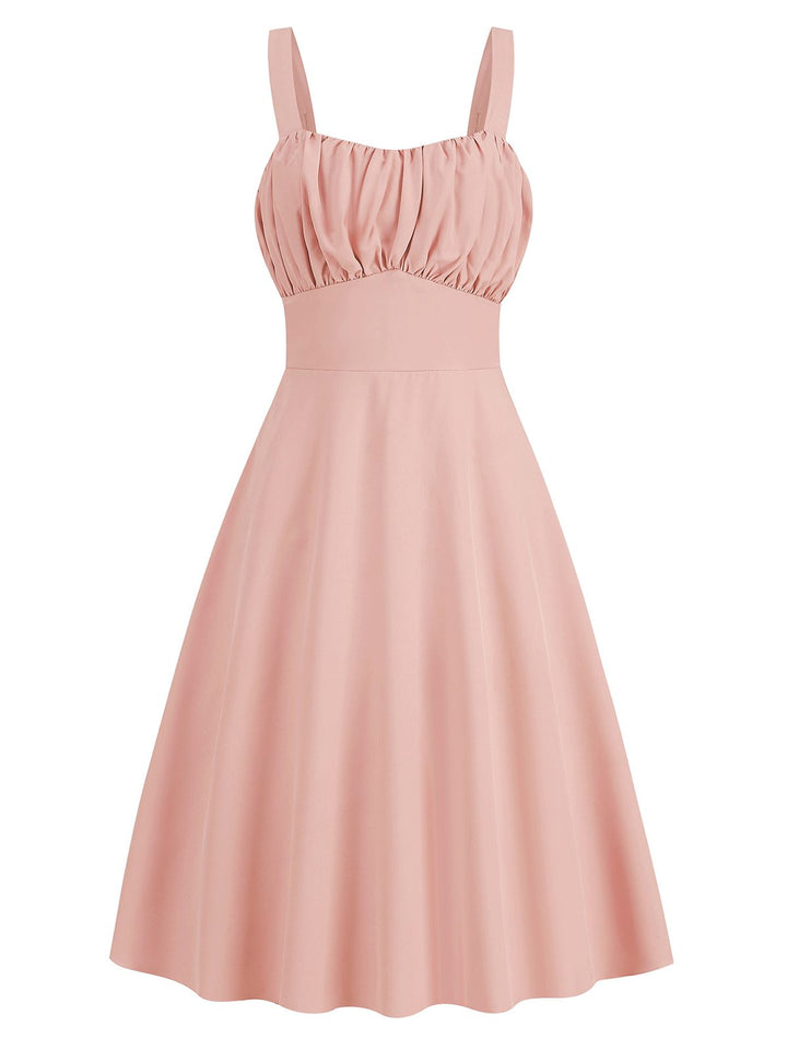 1940s Solid Suspender A-line Dress: where 1940s romance meets her modern spirit