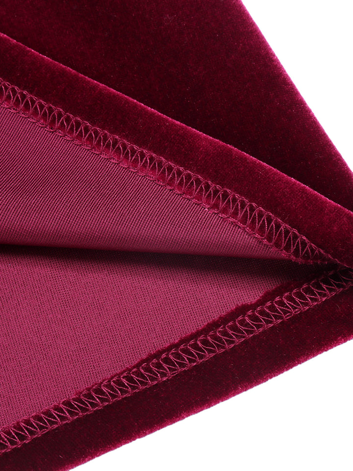 1940s Solid Velvet Belt Long Dress: timeless style reimagined