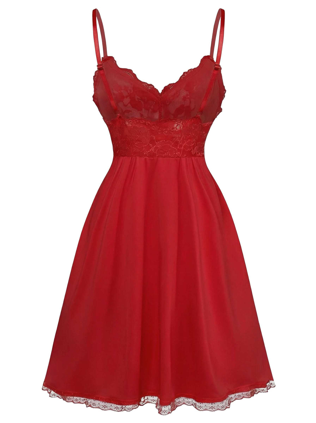 Spaghetti Strap Lace Bow Nightgown - vintage nightgown, retro sleepwear