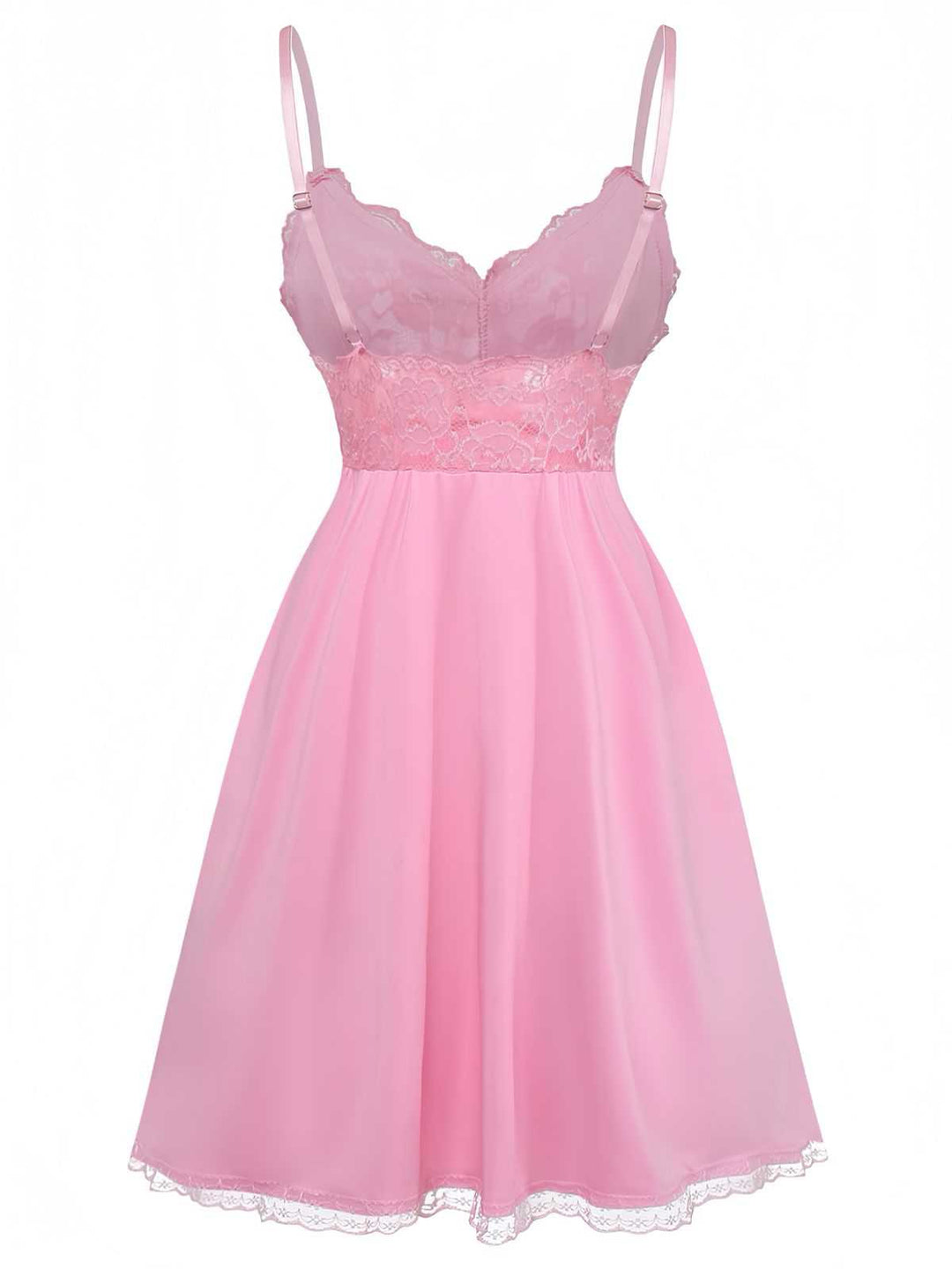 Spaghetti Strap Lace Bow Nightgown - vintage nightgown, retro sleepwear