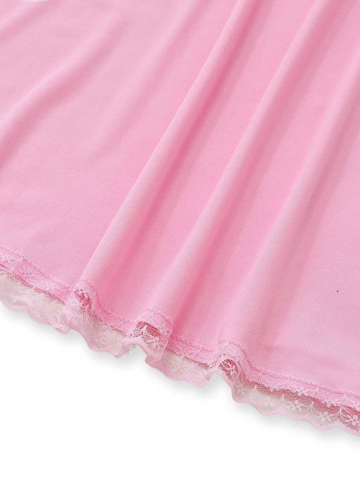 Spaghetti Strap Lace Bow Nightgown - vintage nightgown, retro sleepwear