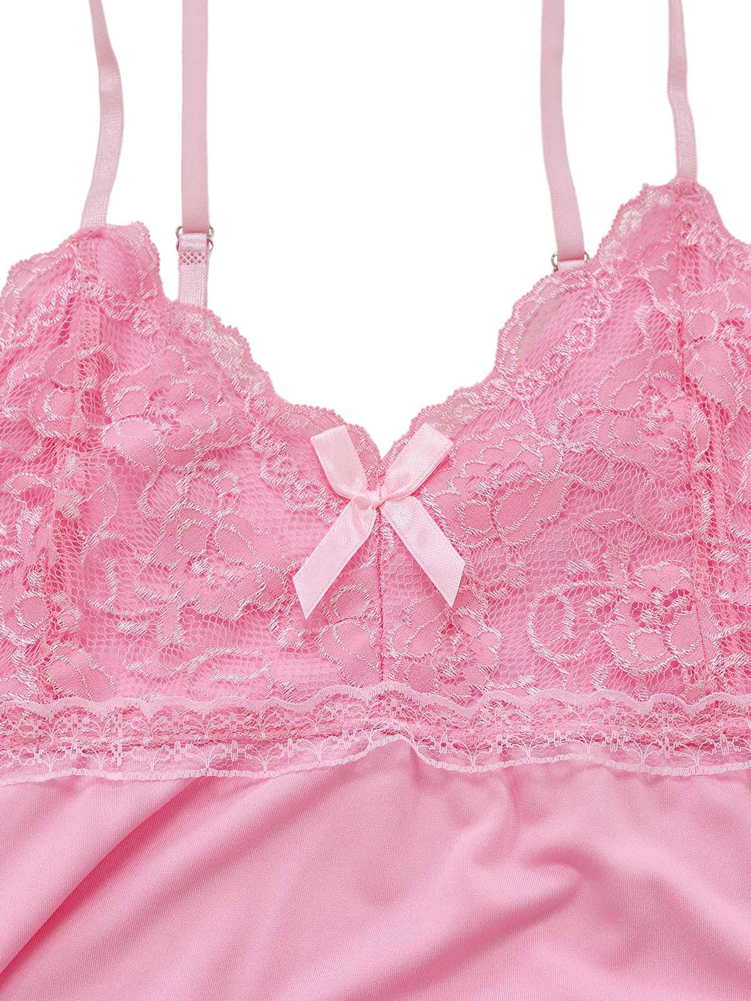 Spaghetti Strap Lace Bow Nightgown - vintage nightgown, retro sleepwear