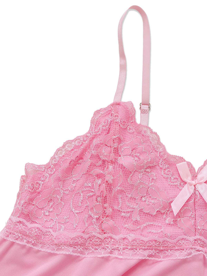 Spaghetti Strap Lace Bow Nightgown - vintage nightgown, retro sleepwear