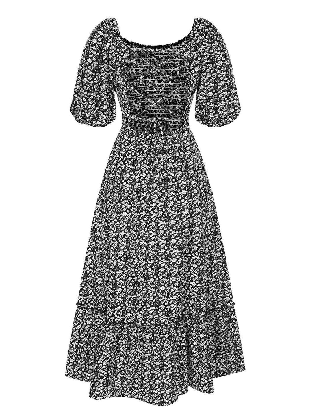This 1940s Square Neck Backless Dress wraps her in 1940s elegance, one twirl at a time
