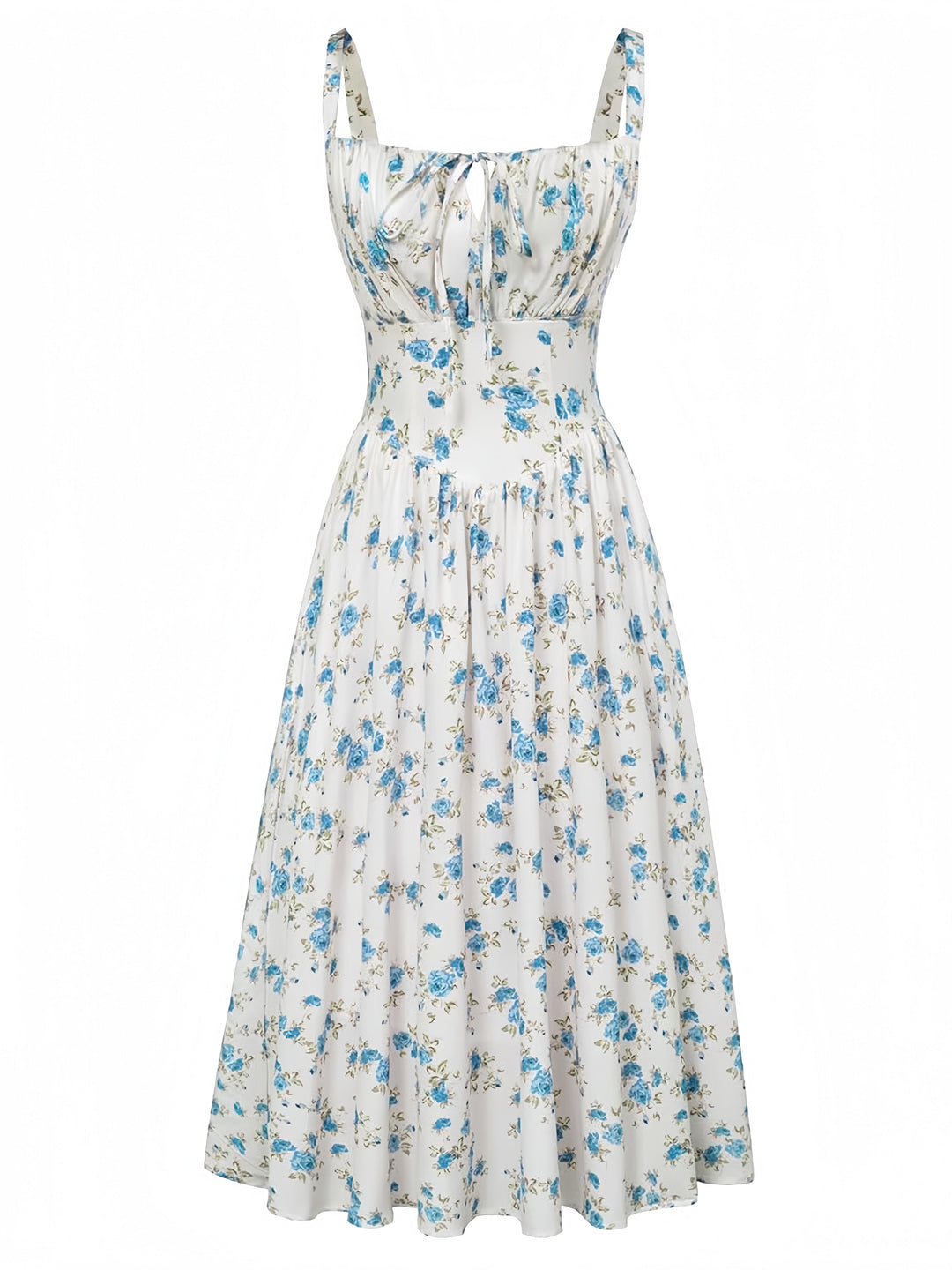 Elegant 1940s Vintage Floral Dress 3