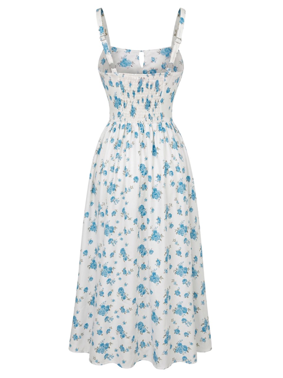 Elegant 1940s Vintage Floral Dress 4
