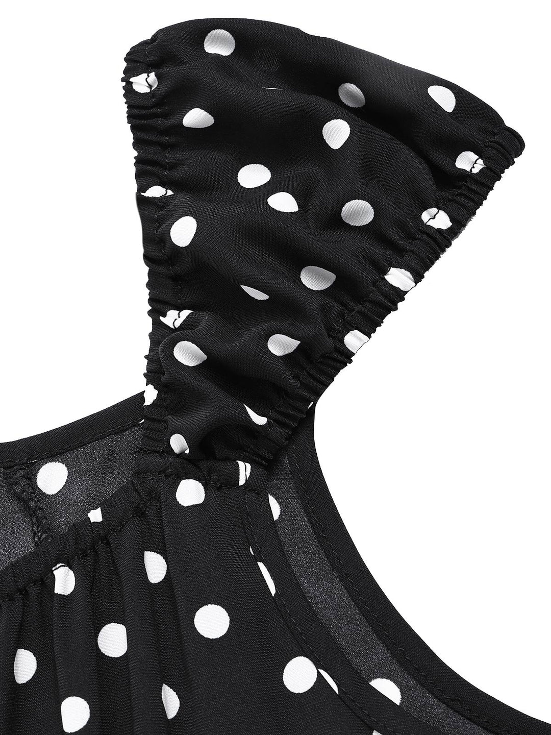 1940s Square Neck Polka Dot Ruffle Dress - vintage dress, retro fashion