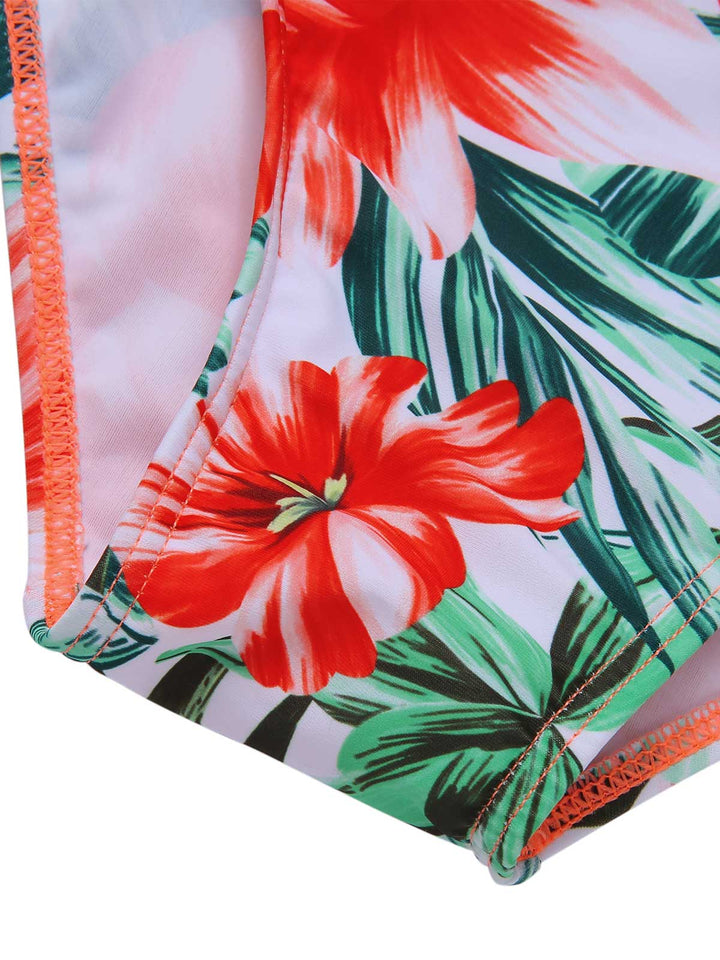 [Plus Size] 1940s Strap Flowers One-Piece Swimsuit, vintage swimsuit, pin-up swimwear - perfect for women who love vintage and retro fashion