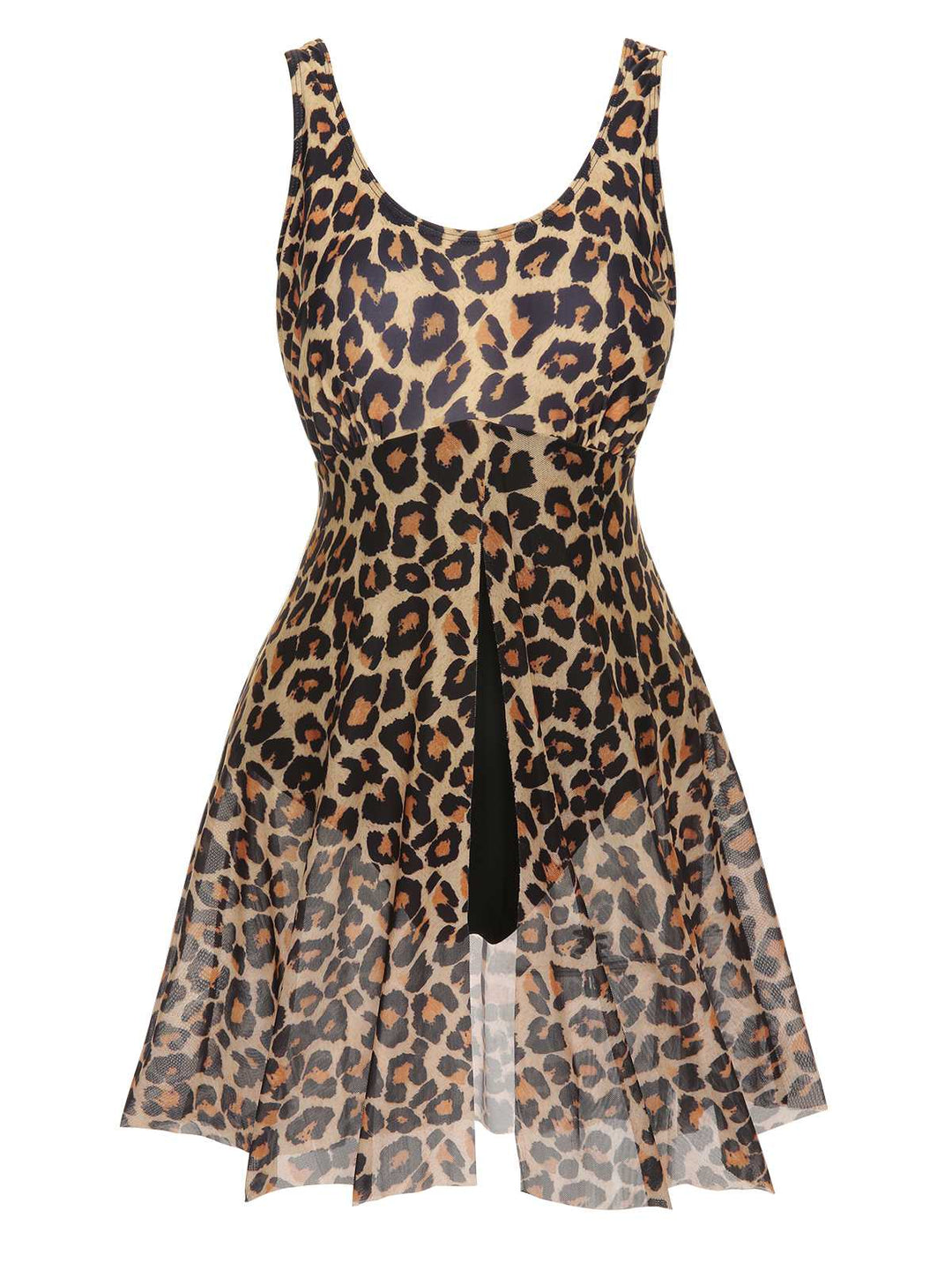 1940s Strap Print One-Piece Skirt Swimsuit — because 1940s glamour never goes out of style
