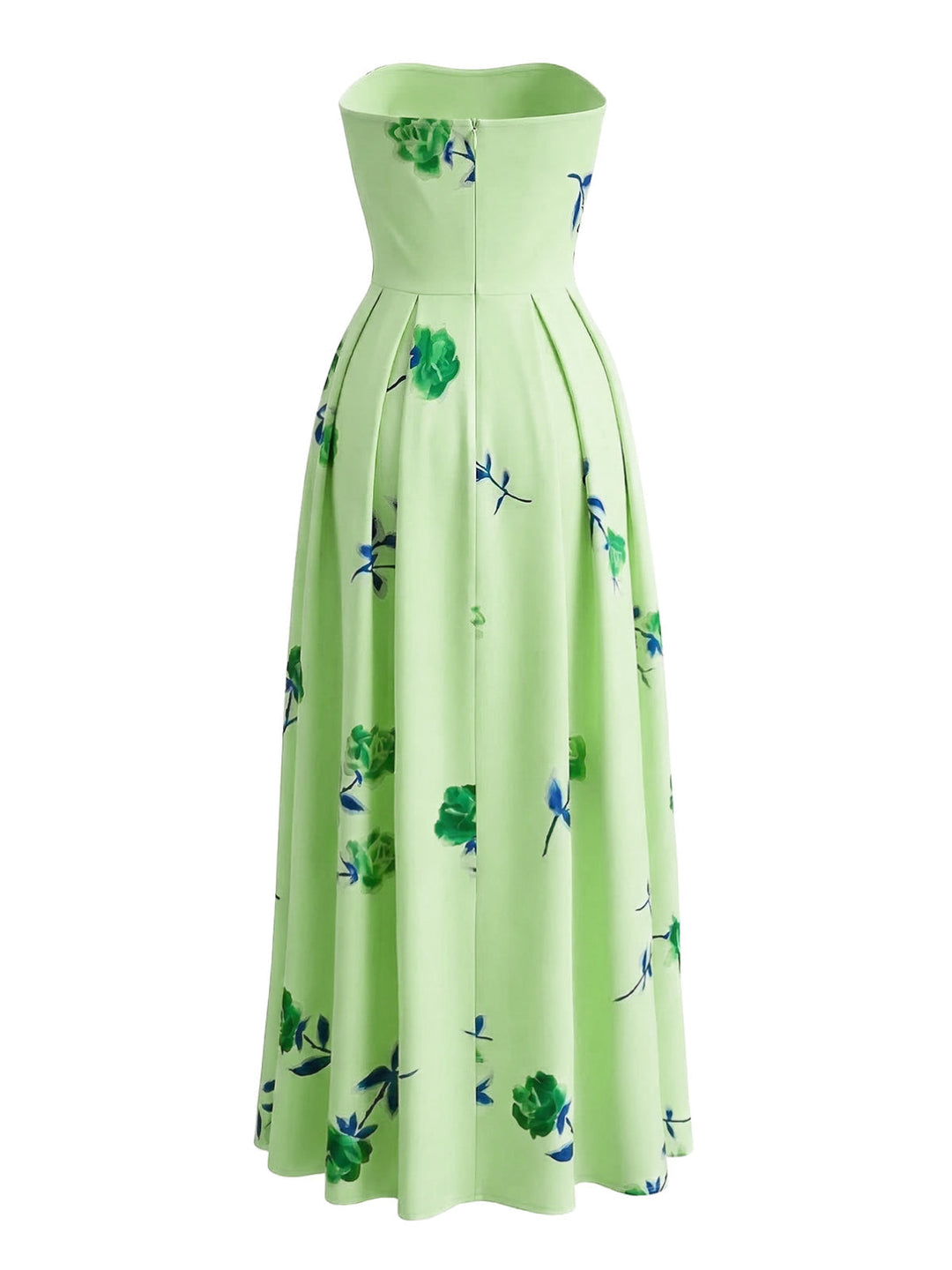 1940s Strapless Floral High Waist Swing Dress - vintage dress, retro fashion, rockabilly, pin-up fashion for vintage lovers