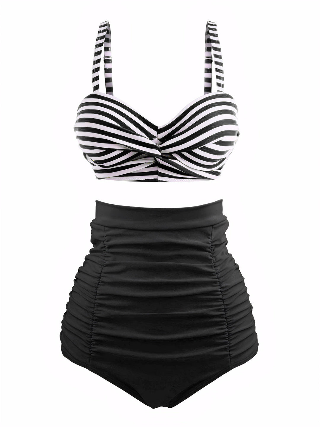 Striped Colorblock Vintage Bikini Set — vintage elegance for the modern woman