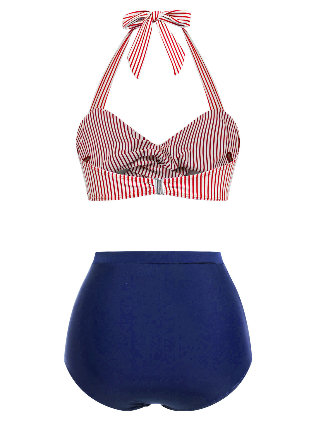 Striped Halter Swimsuit Set - vintage swimsuit, style