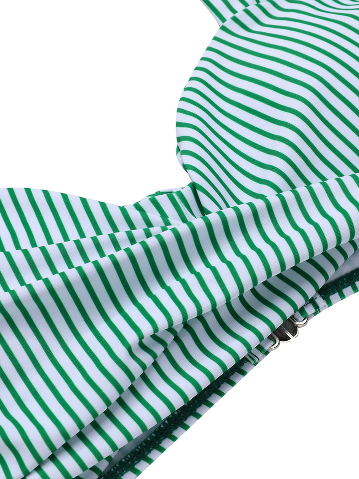 Striped Halter Swimsuit Set|| vintage swimsuit, retro beachwear
