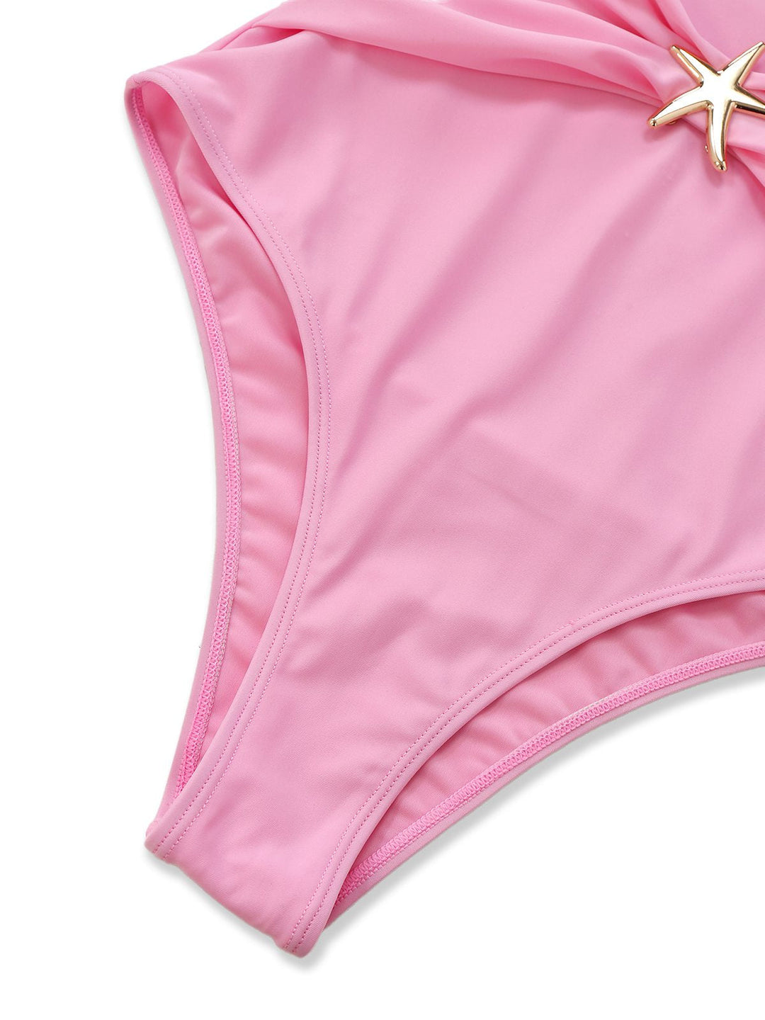 2PCS 1940s Deep V Halter Starfish One-Piece Swimsuit &amp; Cover-Up - vintage swimsuit, pin-up style