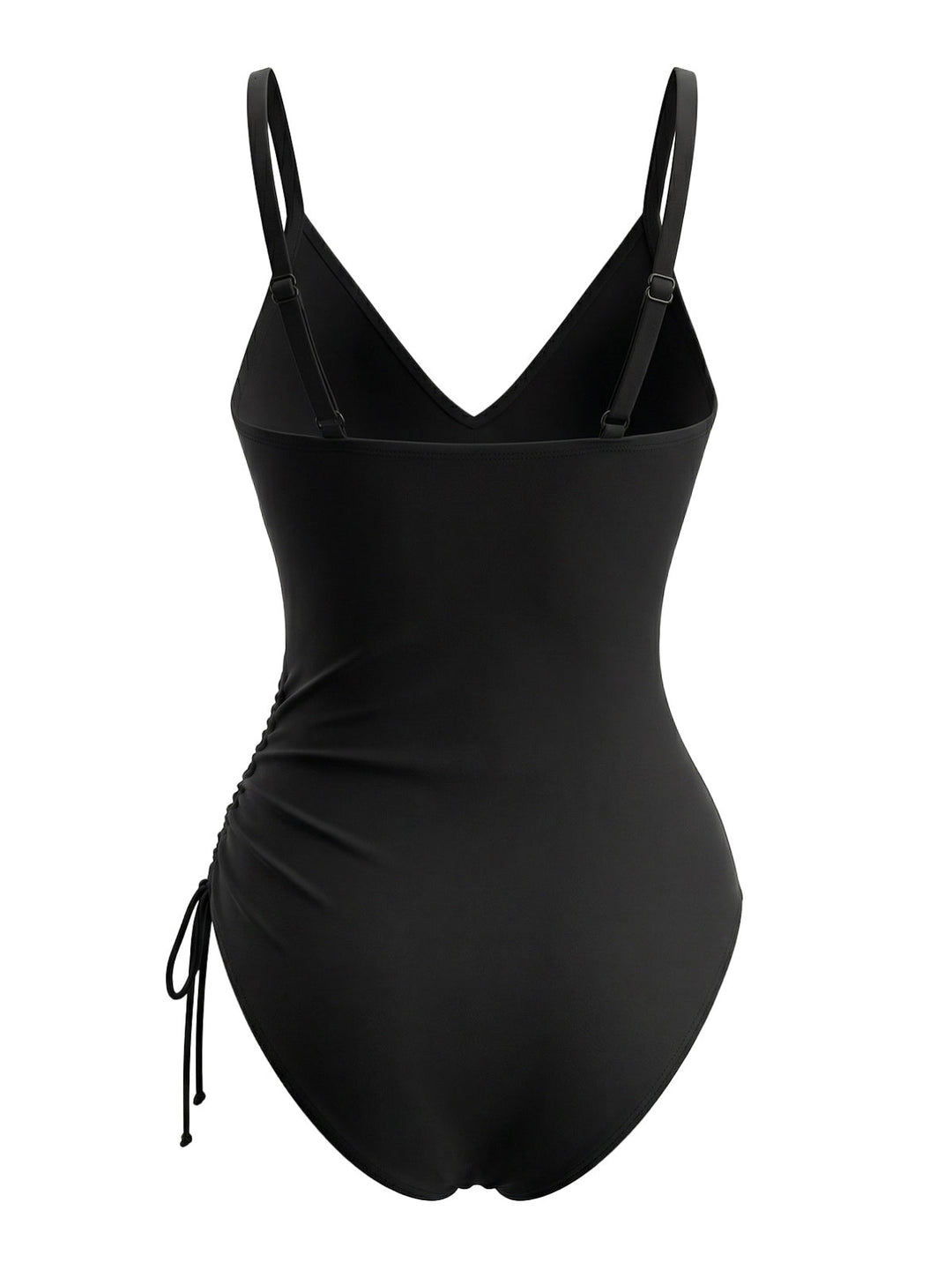 Blue 1940s Colorblock Striped Drawstring One-Piece Swimsuit - vintage swimsuit, pin-up style
