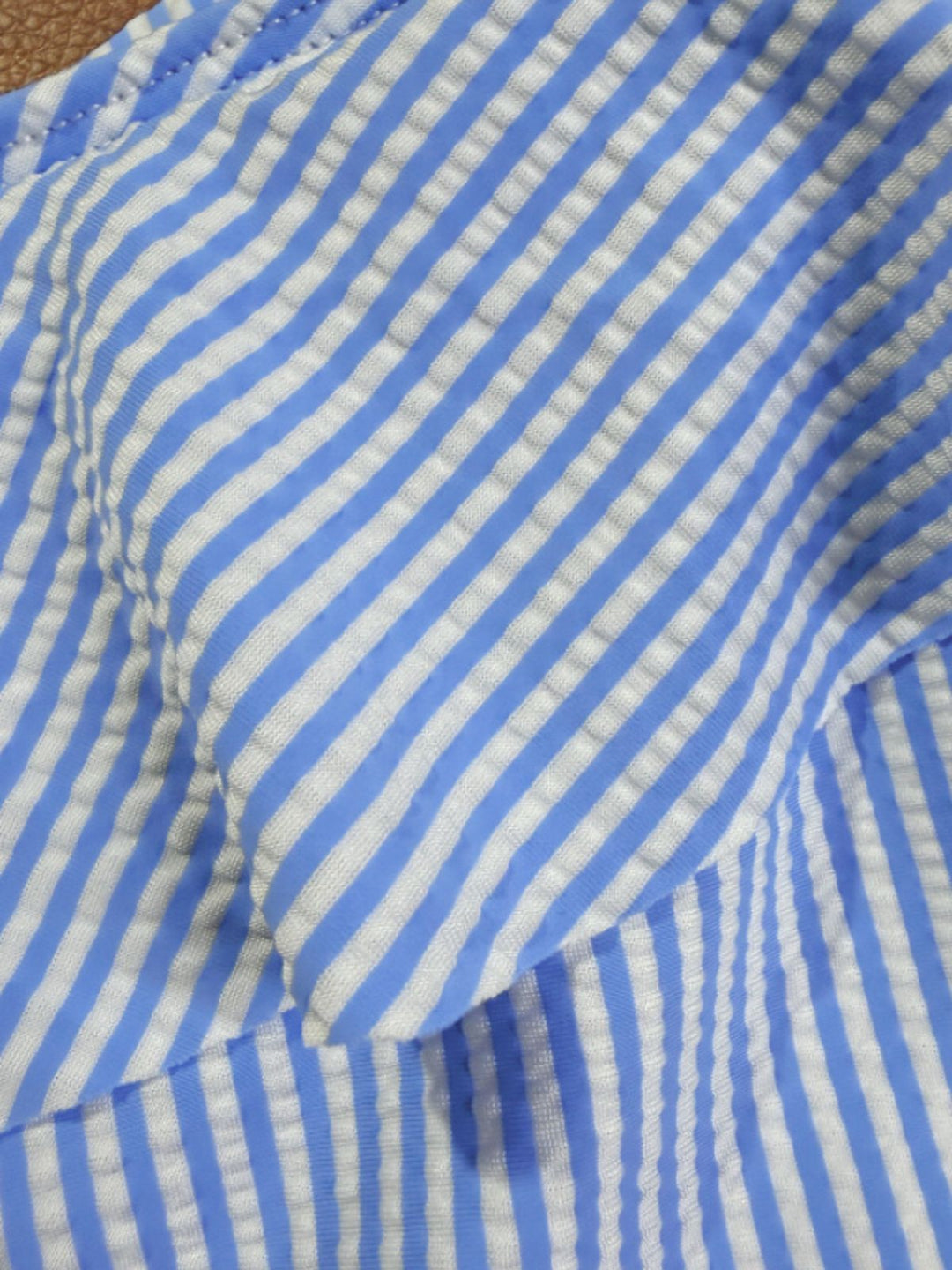 Blue 1940s Striped One-Shoulder Cutout One-Piece Swimsuit - vintage swimsuit, pin-up style