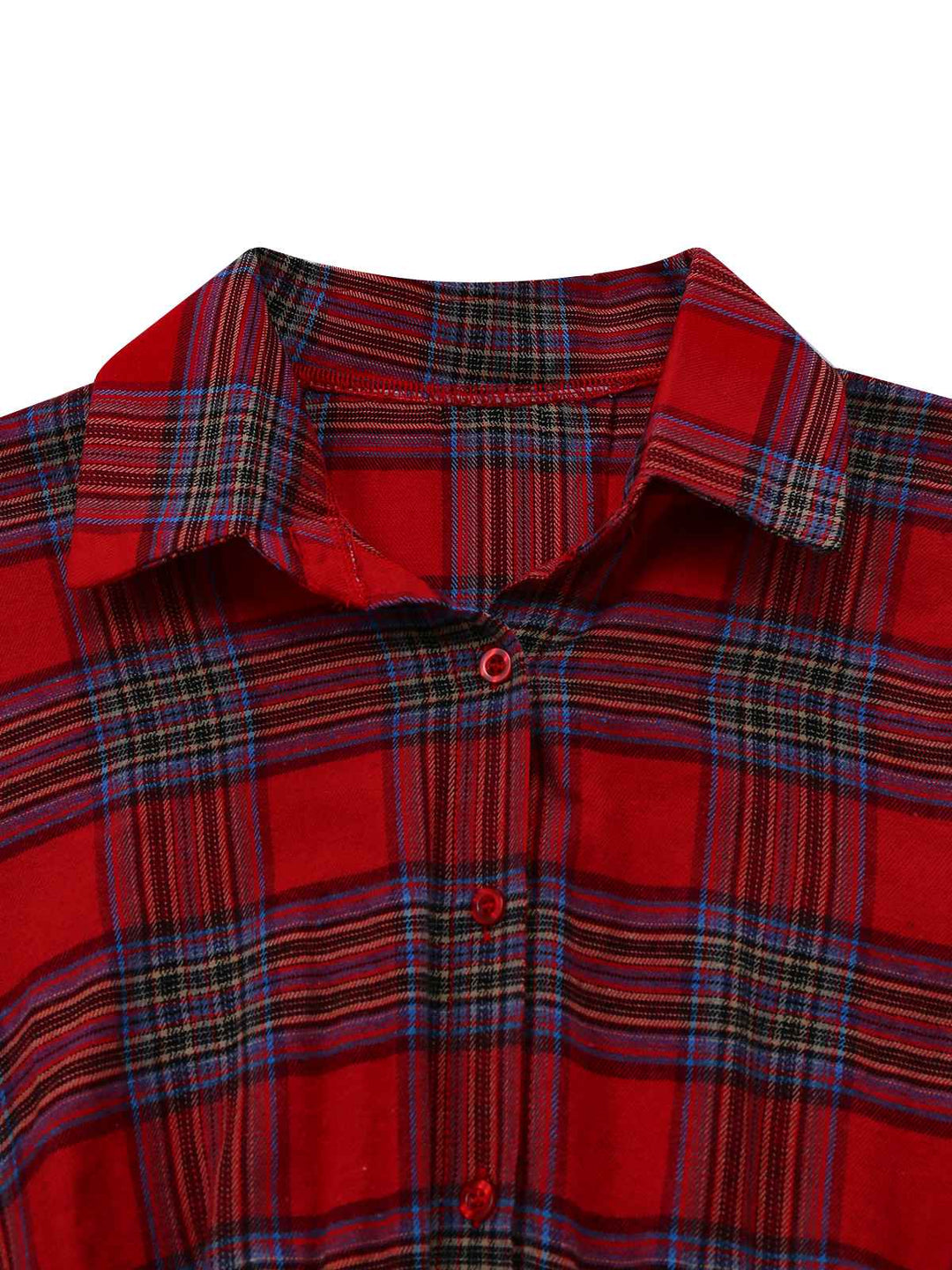 1940s Tartan Plaid Long Sleeve Belted Shirt Dress - vintage dress, retro fashion