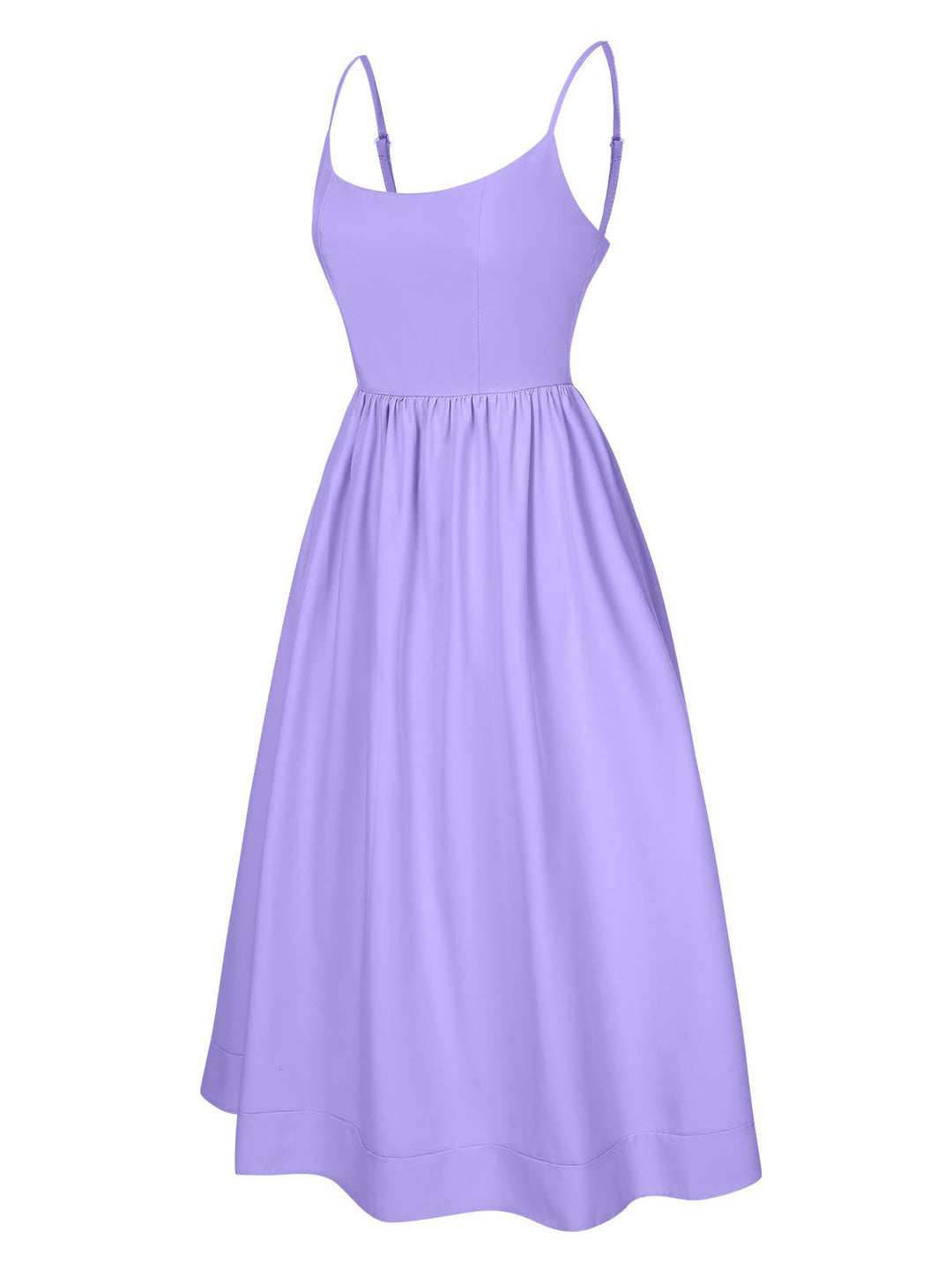 1940s U-Neck Spaghetti Strap Pleated Dress: where 1940s romance meets her modern spirit