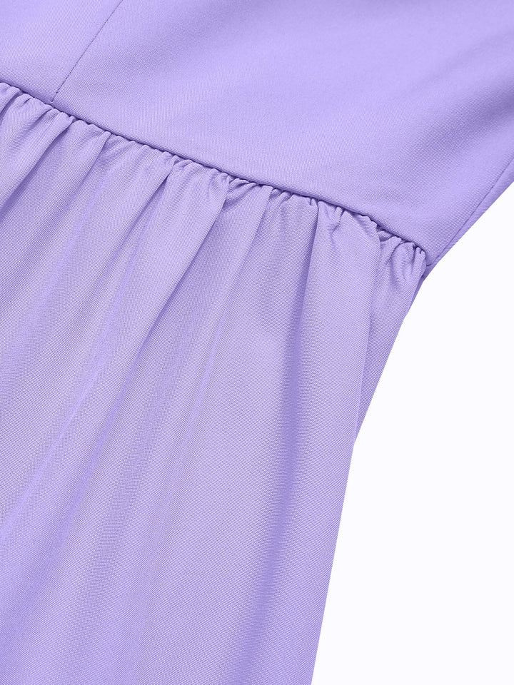 1940s U-Neck Spaghetti Strap Pleated Dress — a 1940s silhouette that turns sidewalks into runways