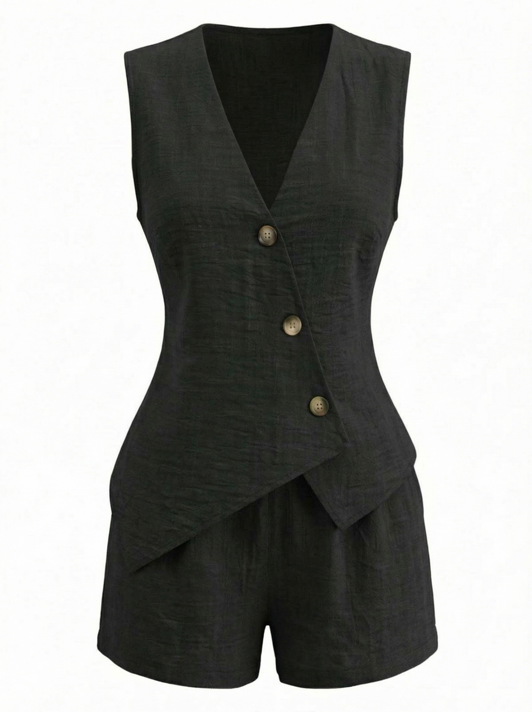 1940s V-Neck Lace-Up Vest &amp; Shorts Set - vintage fashion, retro style