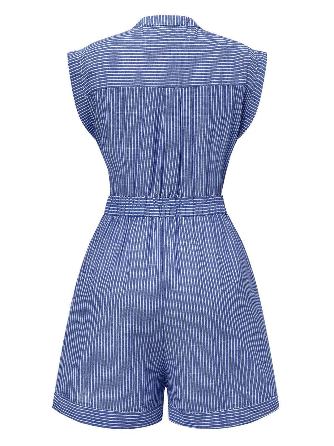 1940s VNeck Pockets Belted Stripe | 1940s | vintage romper, retro jumpsuit