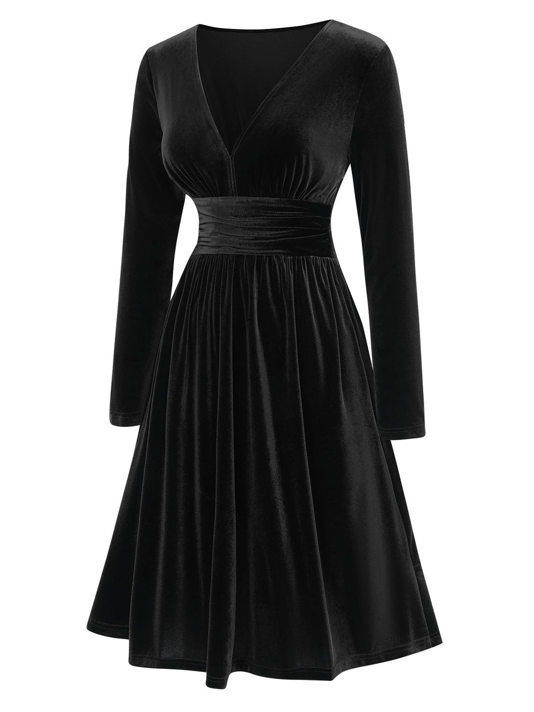 1940s VNeck Solid Aline Velvet | 1940s | vintage dress, retro fashion