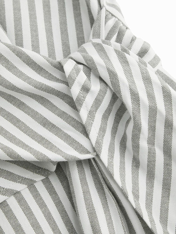 1940s V-Neck Striped Tie-Waist Sleeveless Jumpsuit - vintage jumpsuit, retro fashion