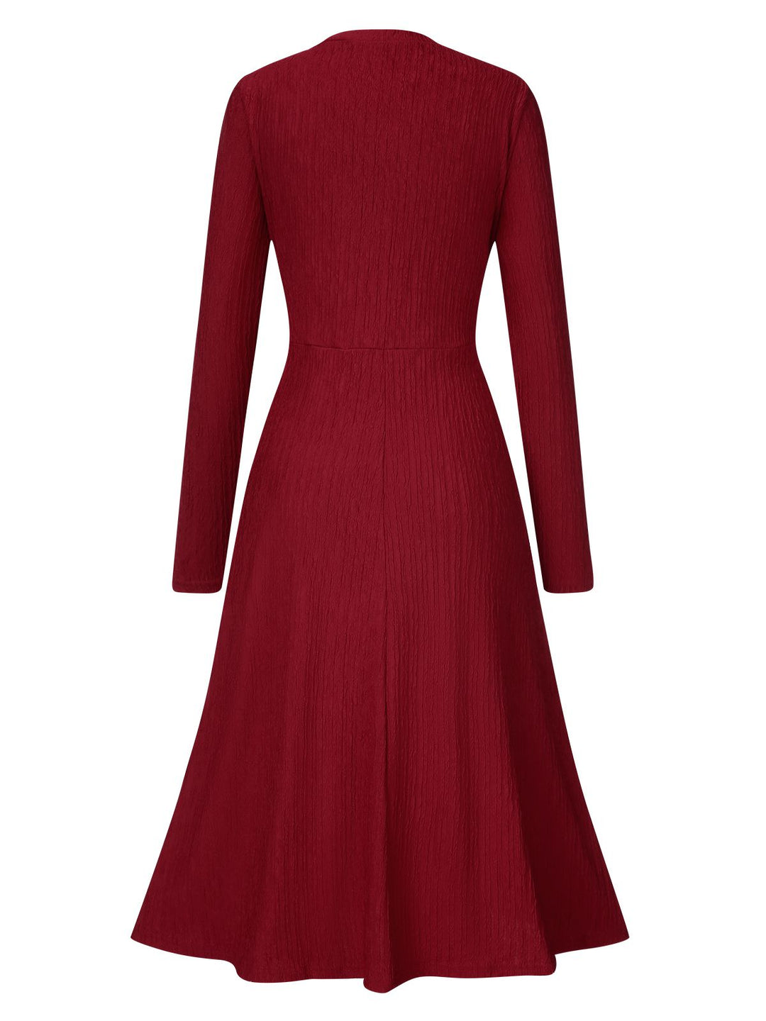 1940s V-Neck Wrap Waist A-Line Midi Dress: where 1940s romance meets her modern spirit