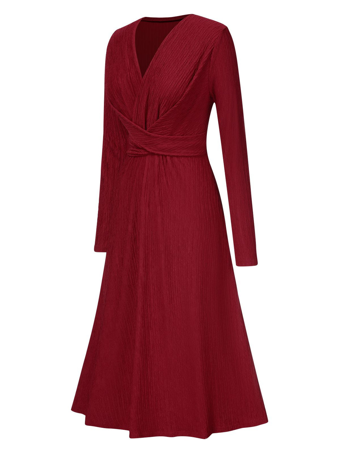 This 1940s V-Neck Wrap Waist A-Line Midi Dress wraps her in 1940s elegance, one twirl at a time