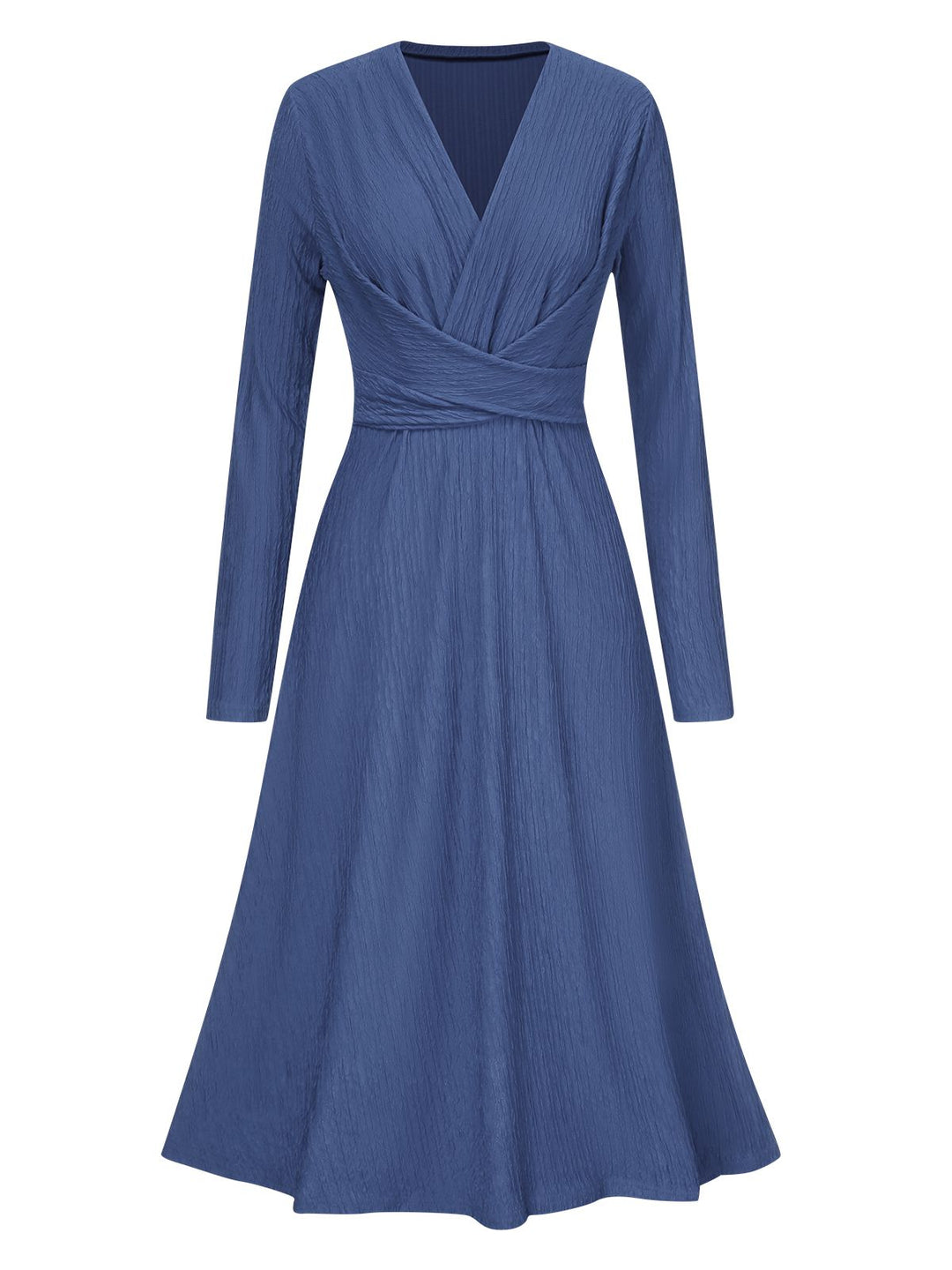 1940s V-Neck Wrap Waist A-Line Midi Dress — the kind of 1940s dress that makes strangers smile