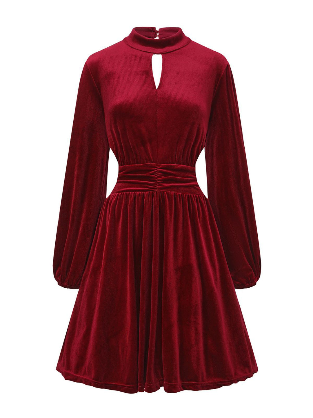 1940s Velvet Cutout Pleated Lantern Sleeve Dress - vintage dress, retro fashion