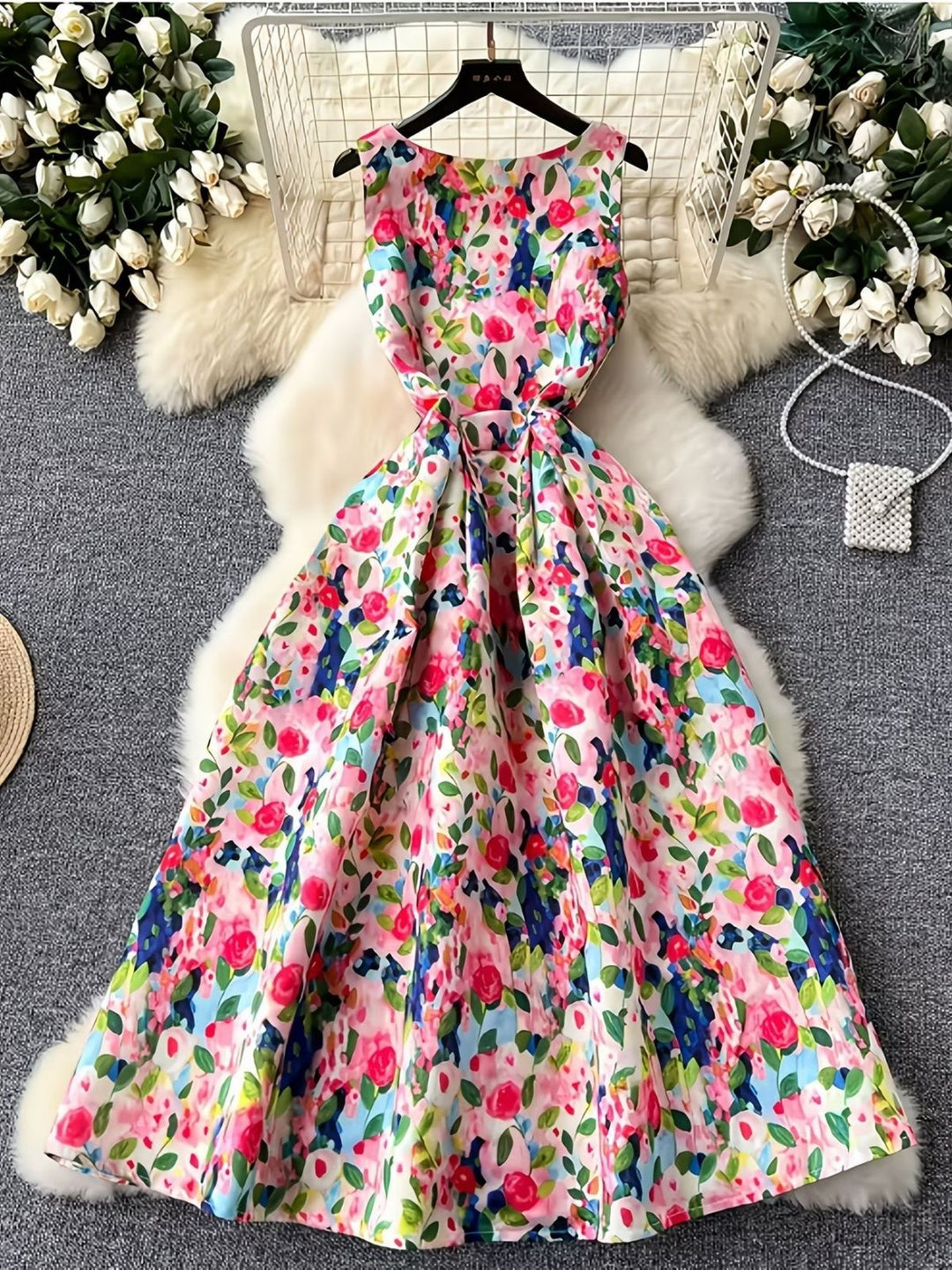 1940s Floral Vintage Classic Dress 4