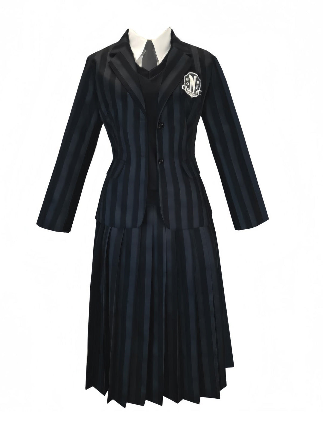 1940s Wednesday Academy Striped Uniform Costume Set - vintage fashion, retro style