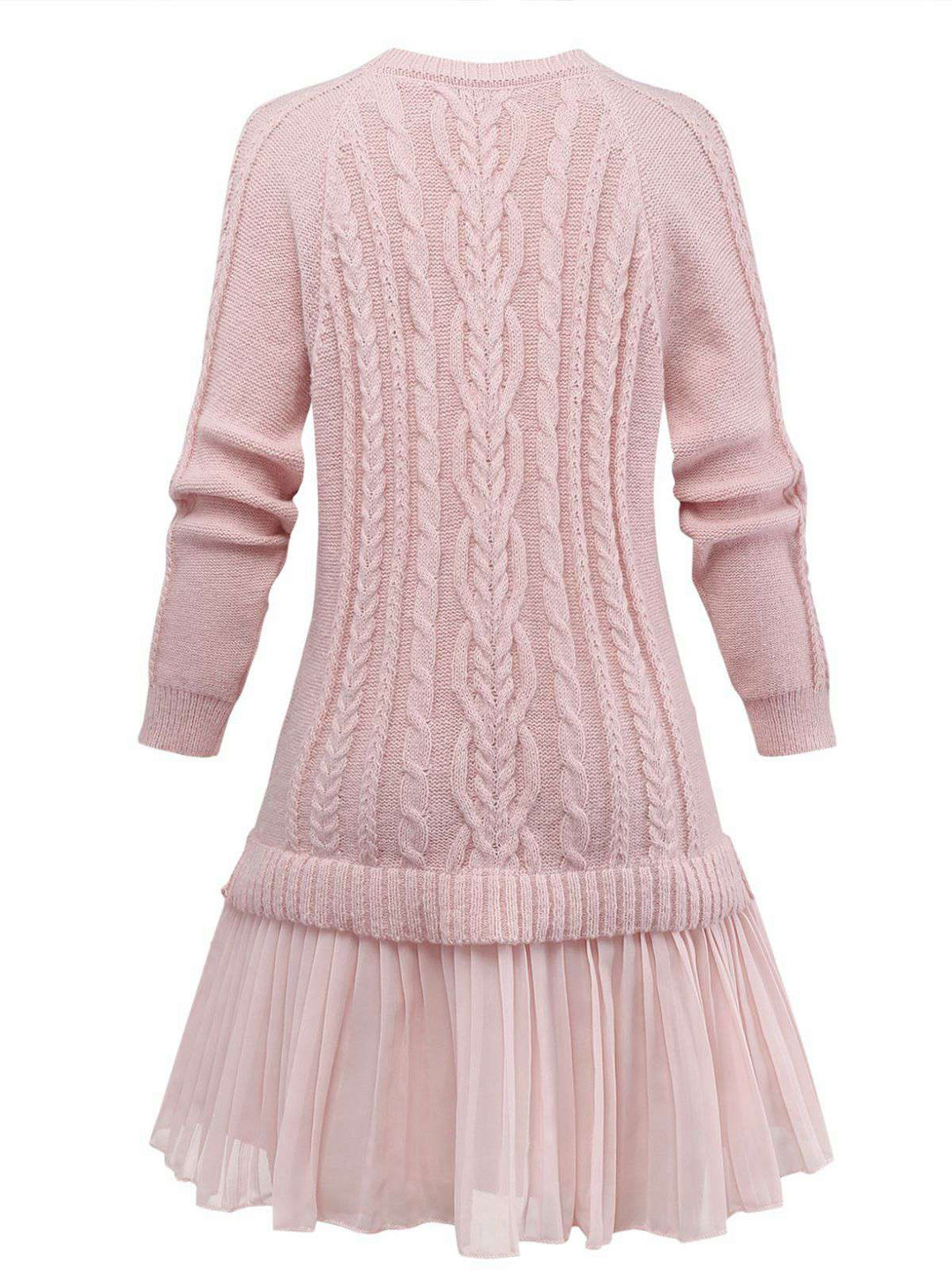 1940s Solid Cable Knit Pleated Hem Sweater Dress, vintage dress, retro fashion - perfect for women who love vintage and retro fashion