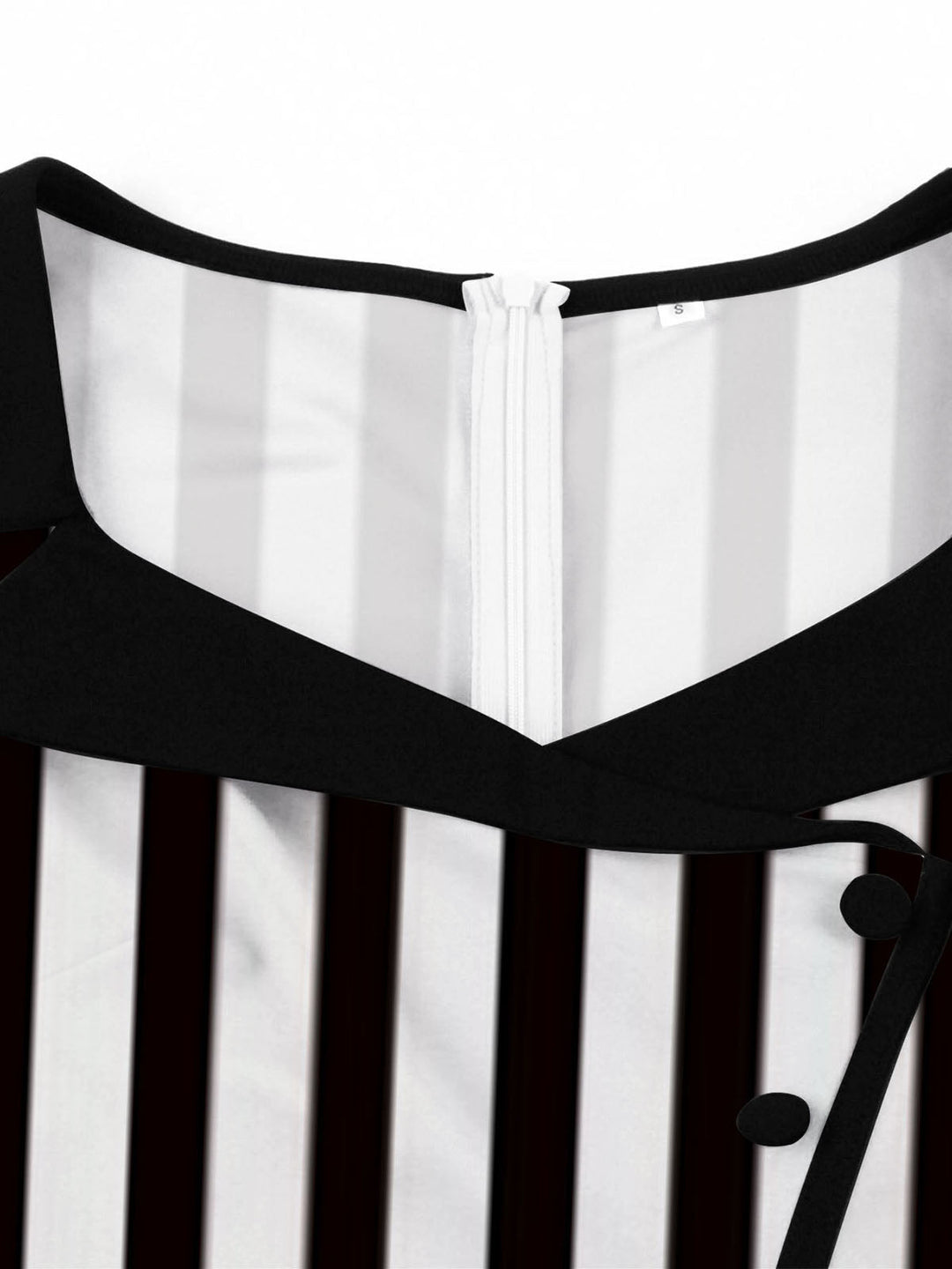 1950S Lapel Black &amp; White Stripes Dress — a 1950s silhouette that turns sidewalks into runways