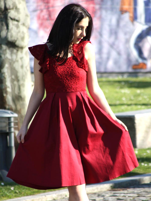 1950S Satin Solid Swing Dress: timeless style reimagined