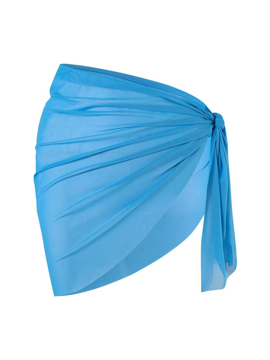 2PCS Blue 1950s Solid Starfish Bandeau Bikini Set &amp; Cover Up - vintage fashion, retro style