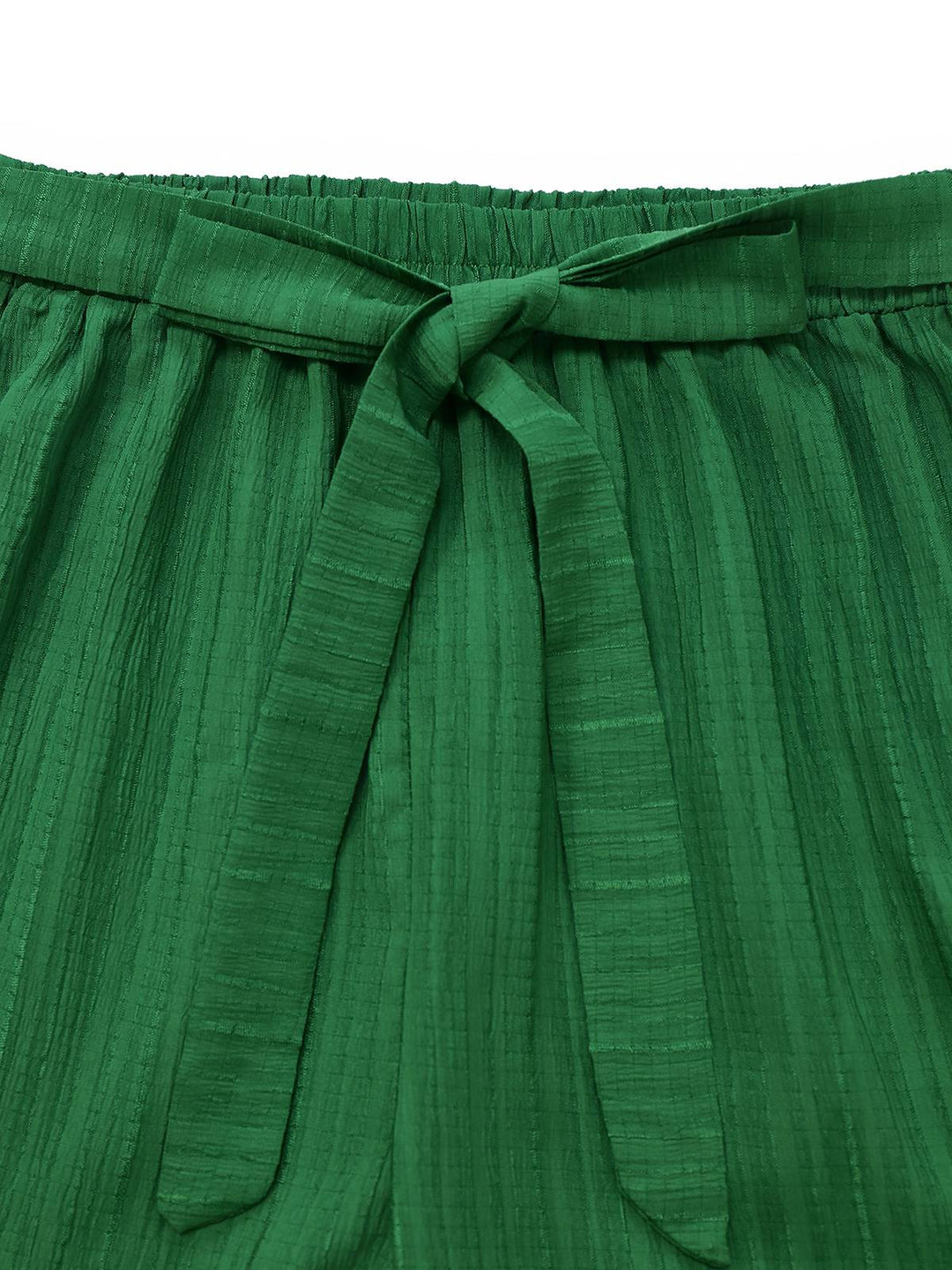 2PCS Green 1950s Tropical Plants Halter Top &amp; Textured Pants - vintage fashion, retro style, elegant red